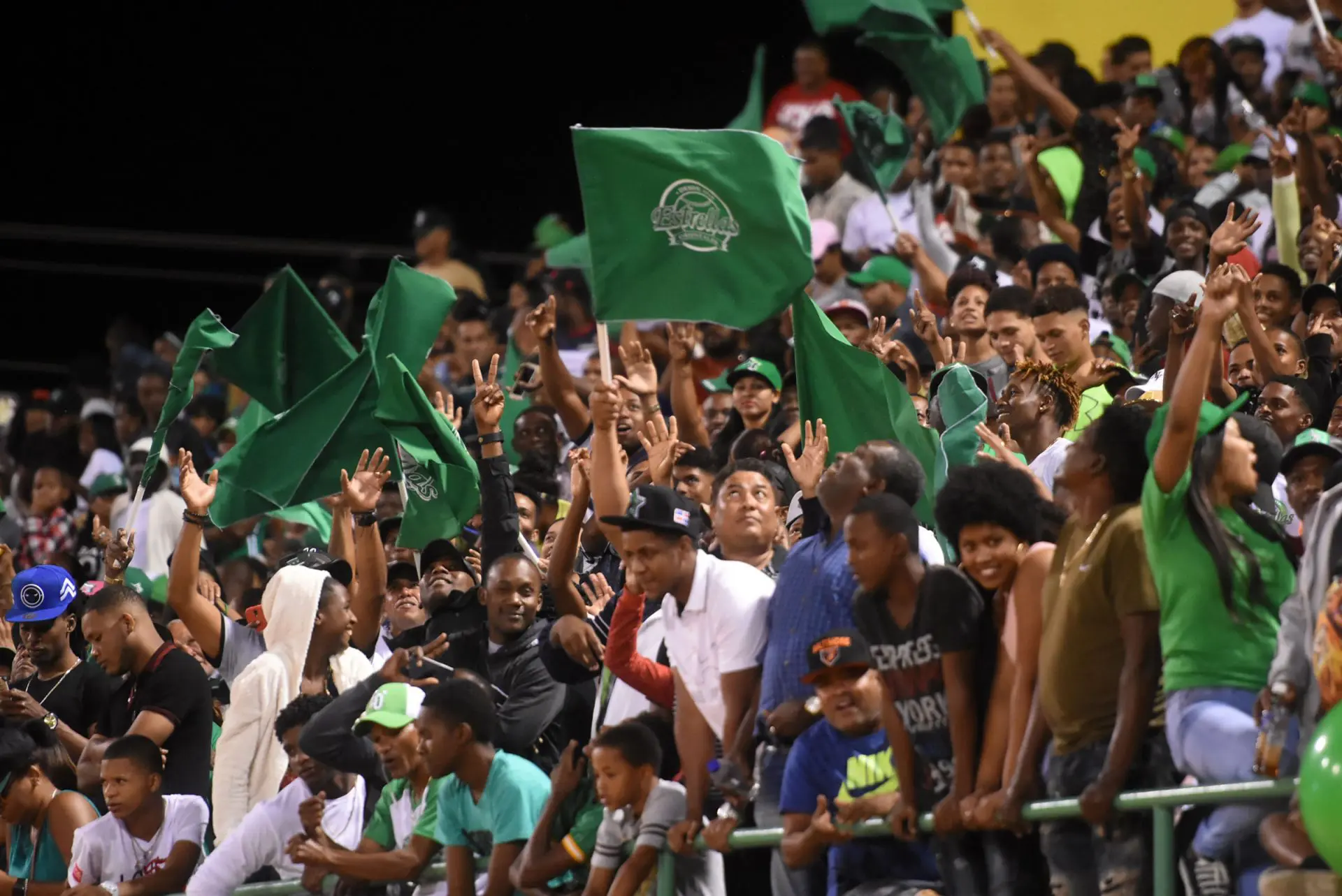 FANÁTICOS-CON-BANDERAS-01 | NOTICIARIO RD Fanáticos en el Estadio Tetelo Vargas. Foto por momentodeportivord.