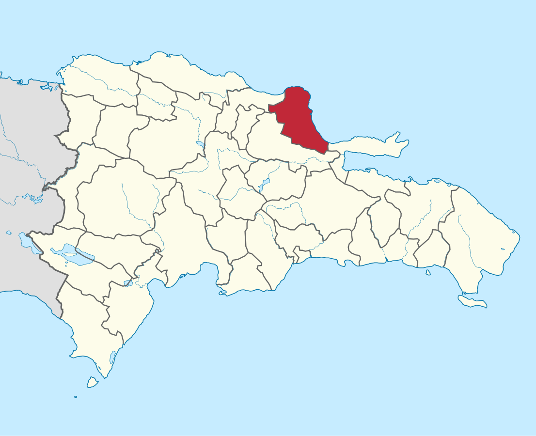 Ubicación de la provincia María Trinidad Sánchez en el mapa de la República Dominicana. Imagen por wikipedia. | NOTICIARIO RD Ubicación de la provincia María Trinidad Sánchez en el mapa de la República Dominicana. Imagen por wikipedia.