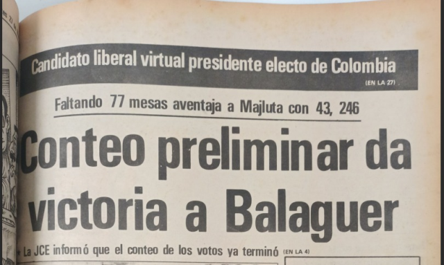 Titular de un periódico dominicano del 1986 de los que repartió Chita La Mona. | NOTICIARIO RD Titular de un periódico dominicano del 1986 de los que repartió Chita La Mona.