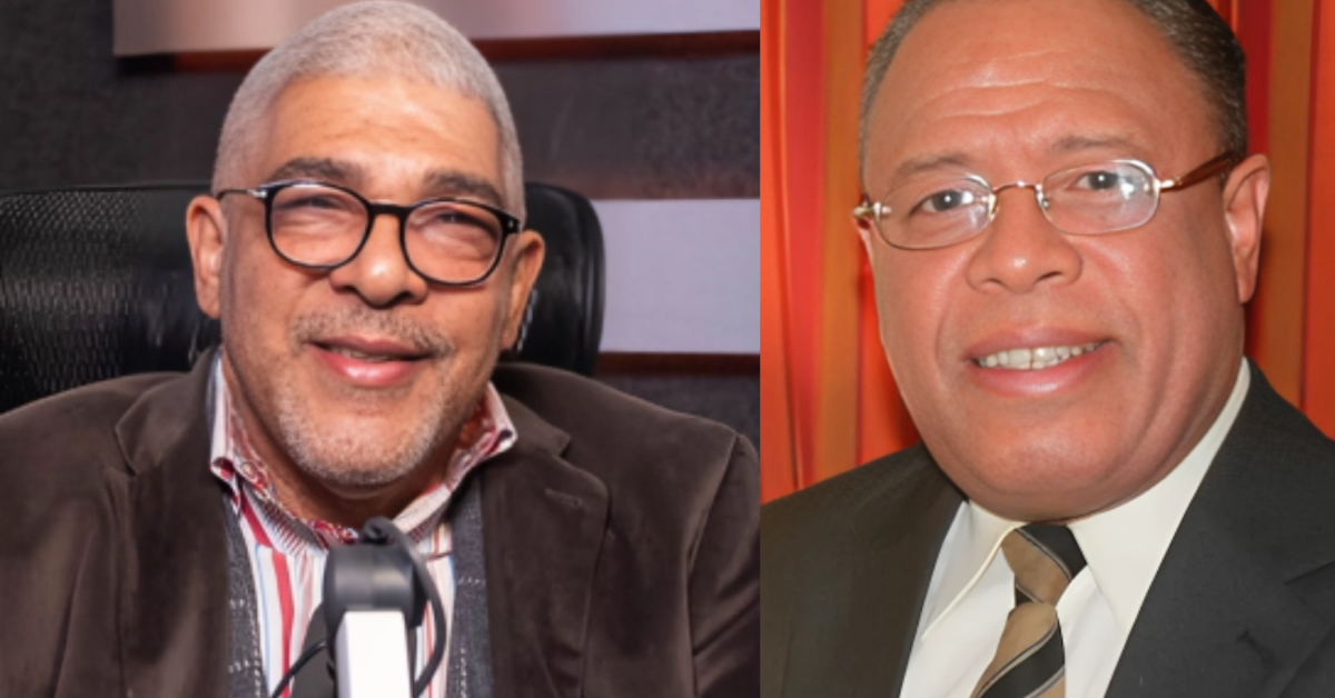 Two men pictured side by side: left man with gray hair and glasses smiling, wearing a brown jacket; right man with glasses in a suit and striped tie, smiling.