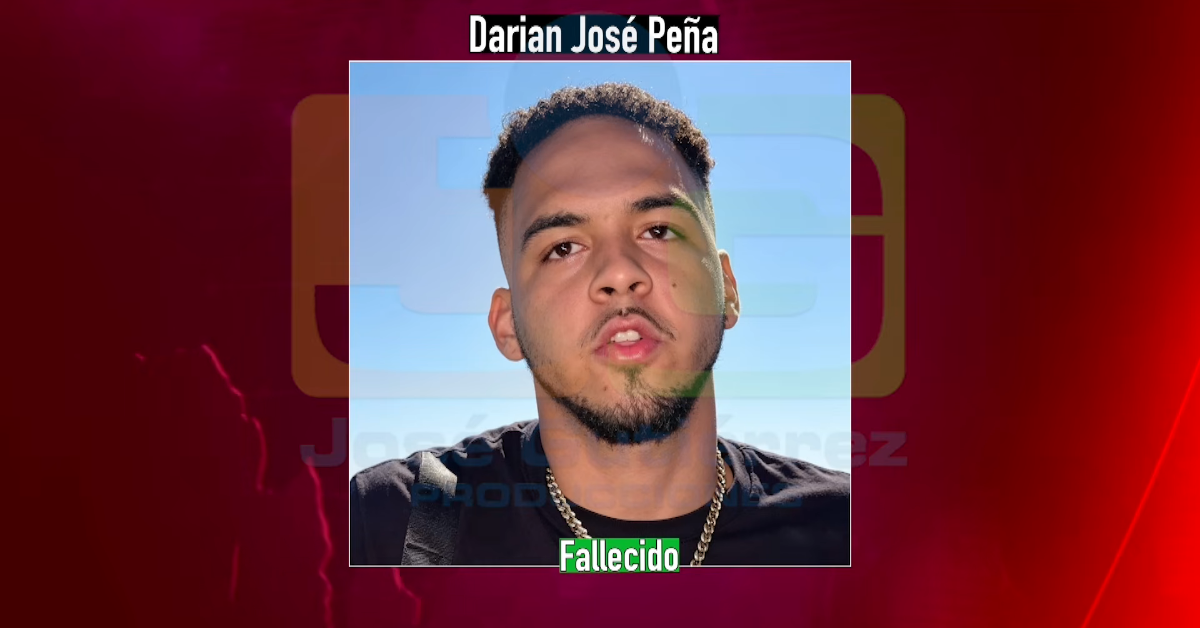 Memorial graphic showing a young man’s photo with the name Darian José Peña on top and 'Fallecido' at bottom.