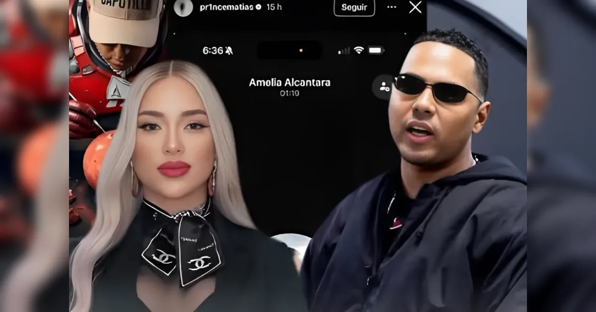 Two people posing for a social media video thumbnail: a woman with platinum blonde hair and a Chanel scarf, and a man in sunglasses wearing a black hoodie.