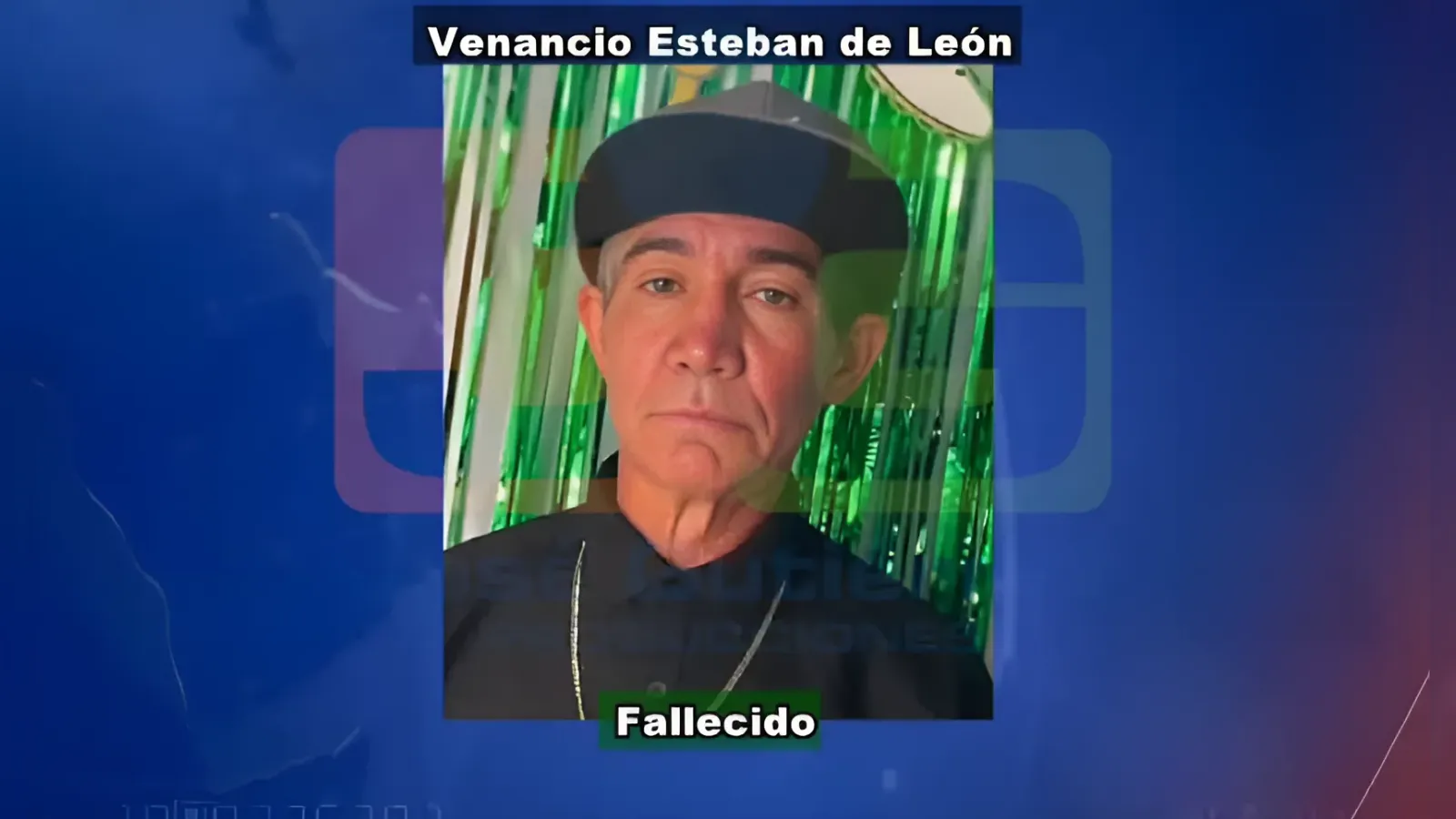 Obituary graphic with a photo of Venancio Esteban de León and the word Fallecido at the bottom.